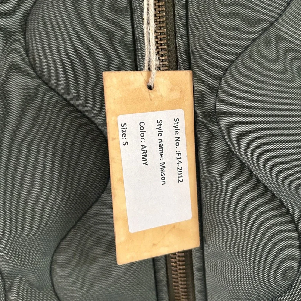Slate & Stone Mason Wool Quilted‎ Jacket in Army Green sz S